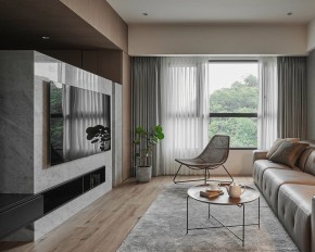 意式風(fēng)三居室客廳裝修效果圖)