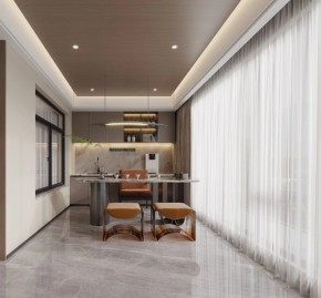 意式輕奢三居室書房裝修效果