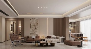 意式輕奢三居室客廳裝修效果