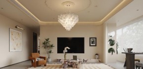 法式復(fù)古三居室客廳裝修效果圖