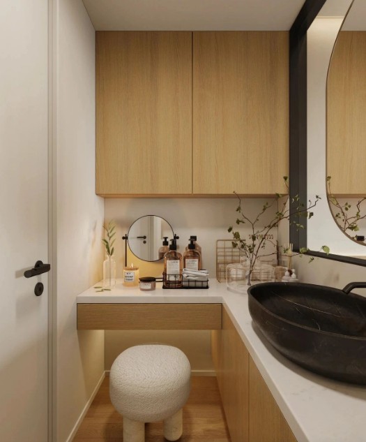 現(xiàn)代原木風三居室衛(wèi)生間裝修效果圖