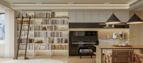 現(xiàn)代原木風(fēng)三居室客廳裝修效果圖