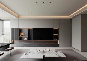 極簡意式三居室客廳裝修效果圖