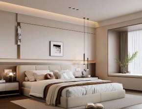 極簡意式三居室臥室裝修效果圖