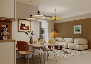 法式中古風(fēng)三居室餐廳裝修效果圖