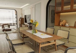 現(xiàn)代中古風(fēng)三居室餐廳裝修效果圖