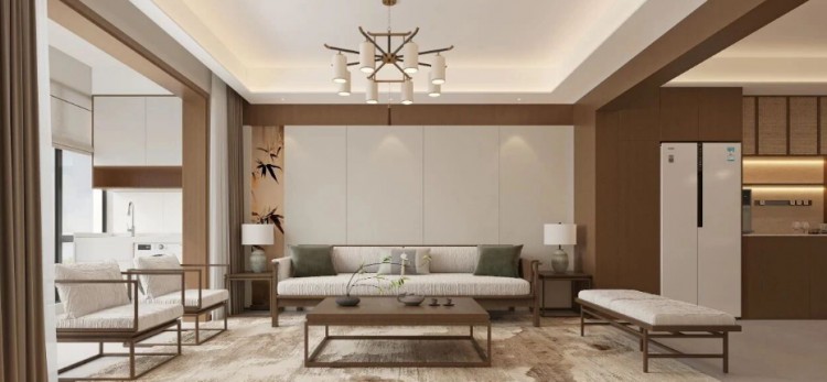 新中式三居室裝修效果圖