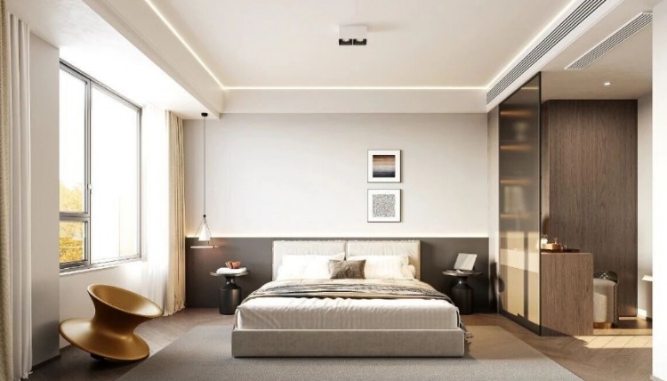 現(xiàn)代簡(jiǎn)約三居室臥室裝修效果圖