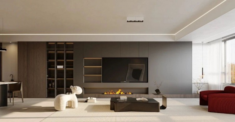 現(xiàn)代簡(jiǎn)約三居室客廳裝修效果圖