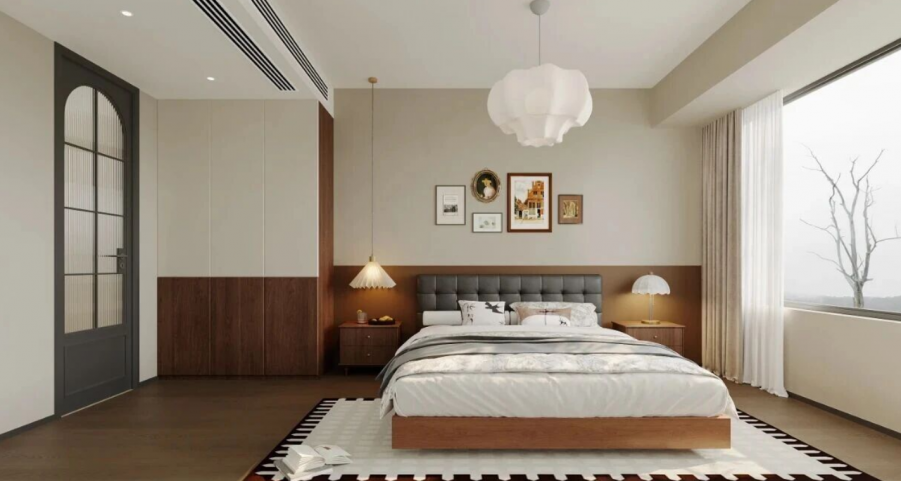 中古風三居室臥室裝修效果圖