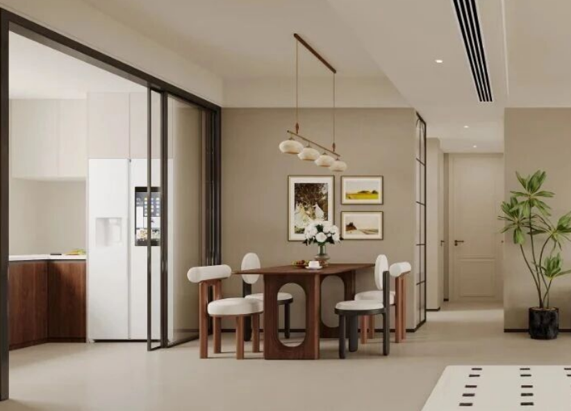 中古風三居室餐廳裝修效果圖