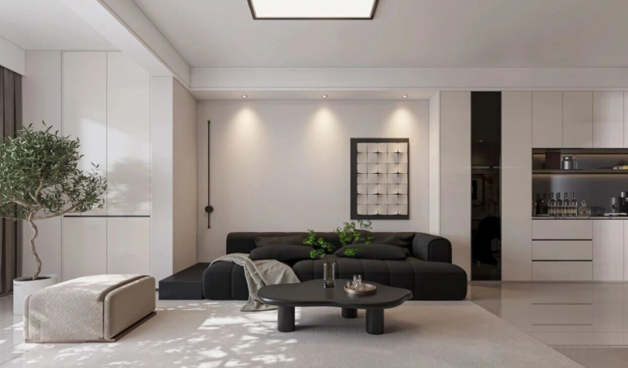 現(xiàn)代簡約三居室客廳裝修效果圖