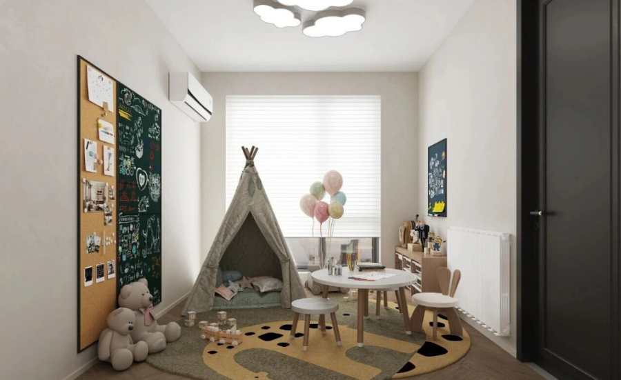 現(xiàn)代法式三居室兒童房裝修效果圖