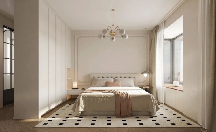 現(xiàn)代法式三居室臥室裝修效果圖