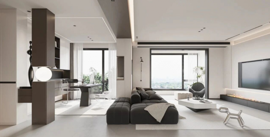 現(xiàn)代簡約三居室客廳裝修效果圖