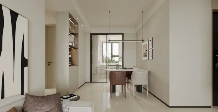 現(xiàn)代簡約三居室餐廳裝修效果圖