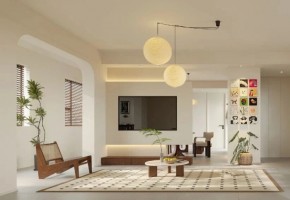 中古風(fēng)三居室客廳裝修效果圖