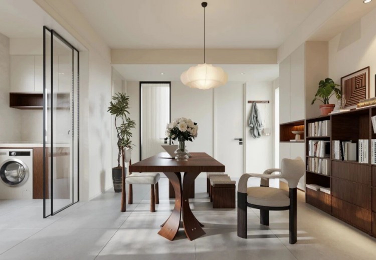 中古風(fēng)三居室餐廳裝修效果圖