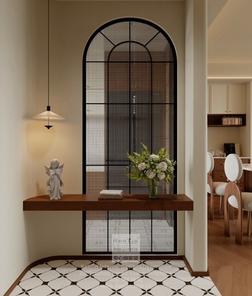 泓悅府疊墅法式中古玄關(guān)裝修效果圖