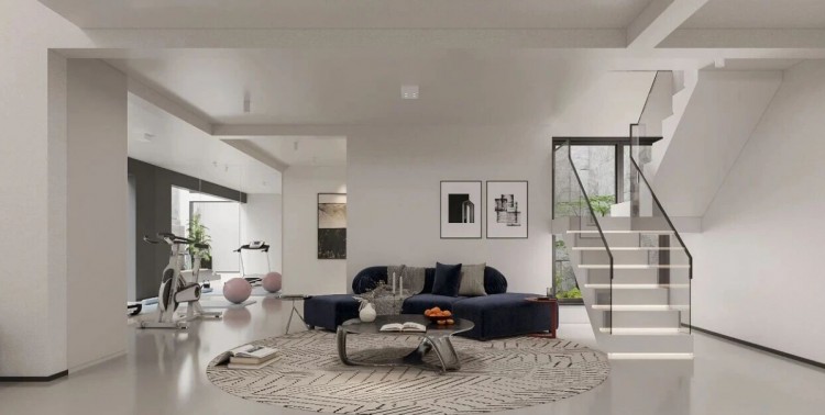 現(xiàn)代簡(jiǎn)約復(fù)式別墅裝修效果圖