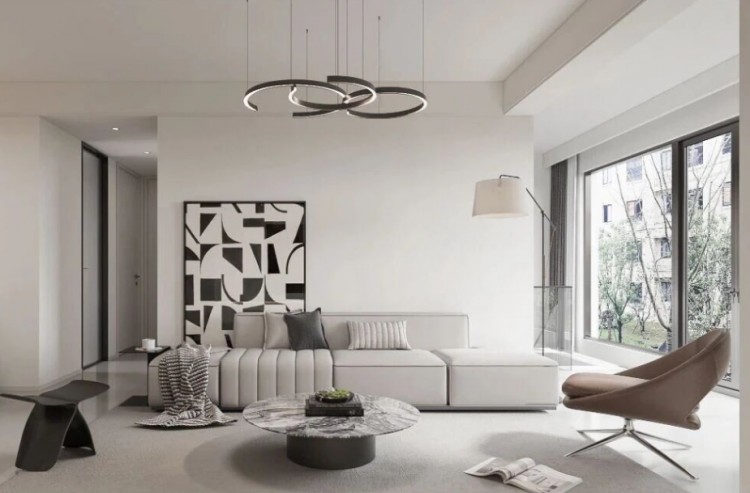 現(xiàn)代簡(jiǎn)約復(fù)式別墅客廳裝修效果圖