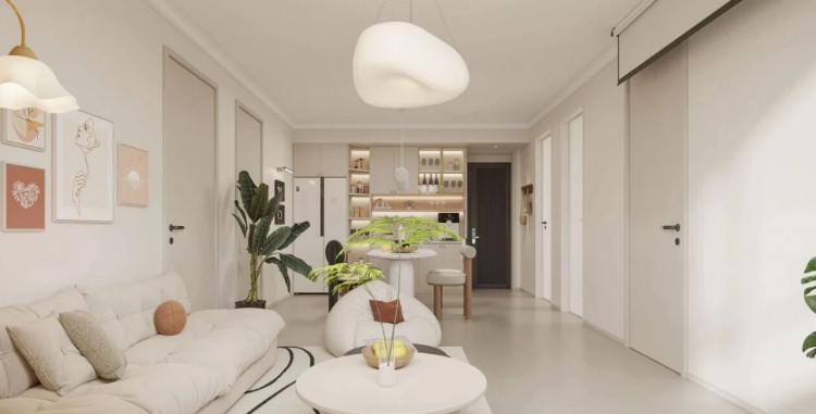 現(xiàn)代簡(jiǎn)約兩居室客廳裝修效果圖