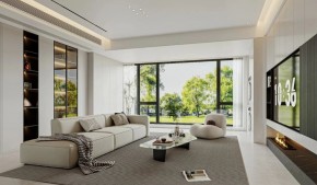 現(xiàn)代簡約三居室客廳裝修效果圖