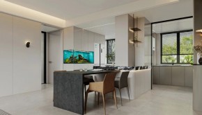 現(xiàn)代簡約三居室餐廳裝修效果圖